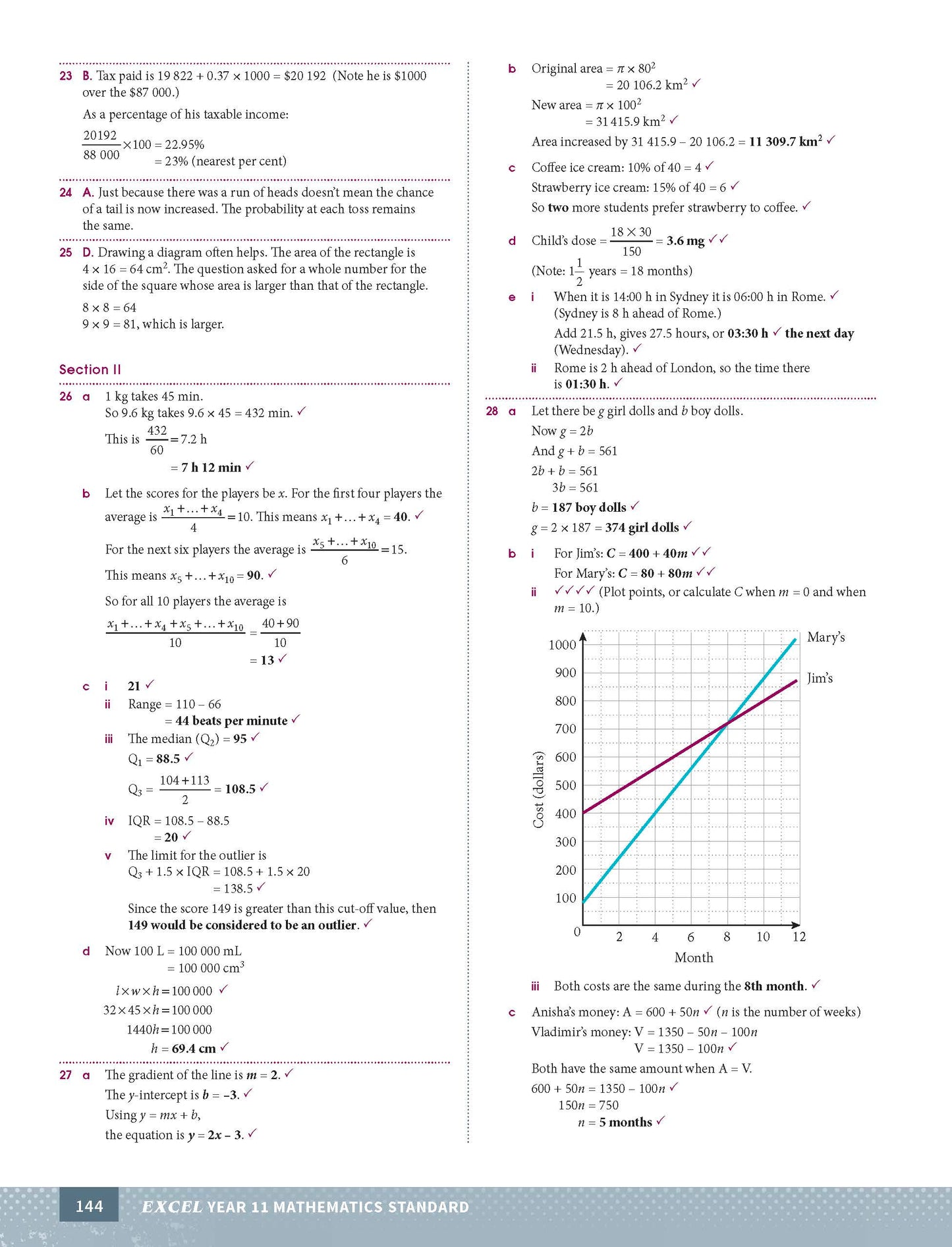 Excel HSC Year 11 Standard Mathematics Study Guide
