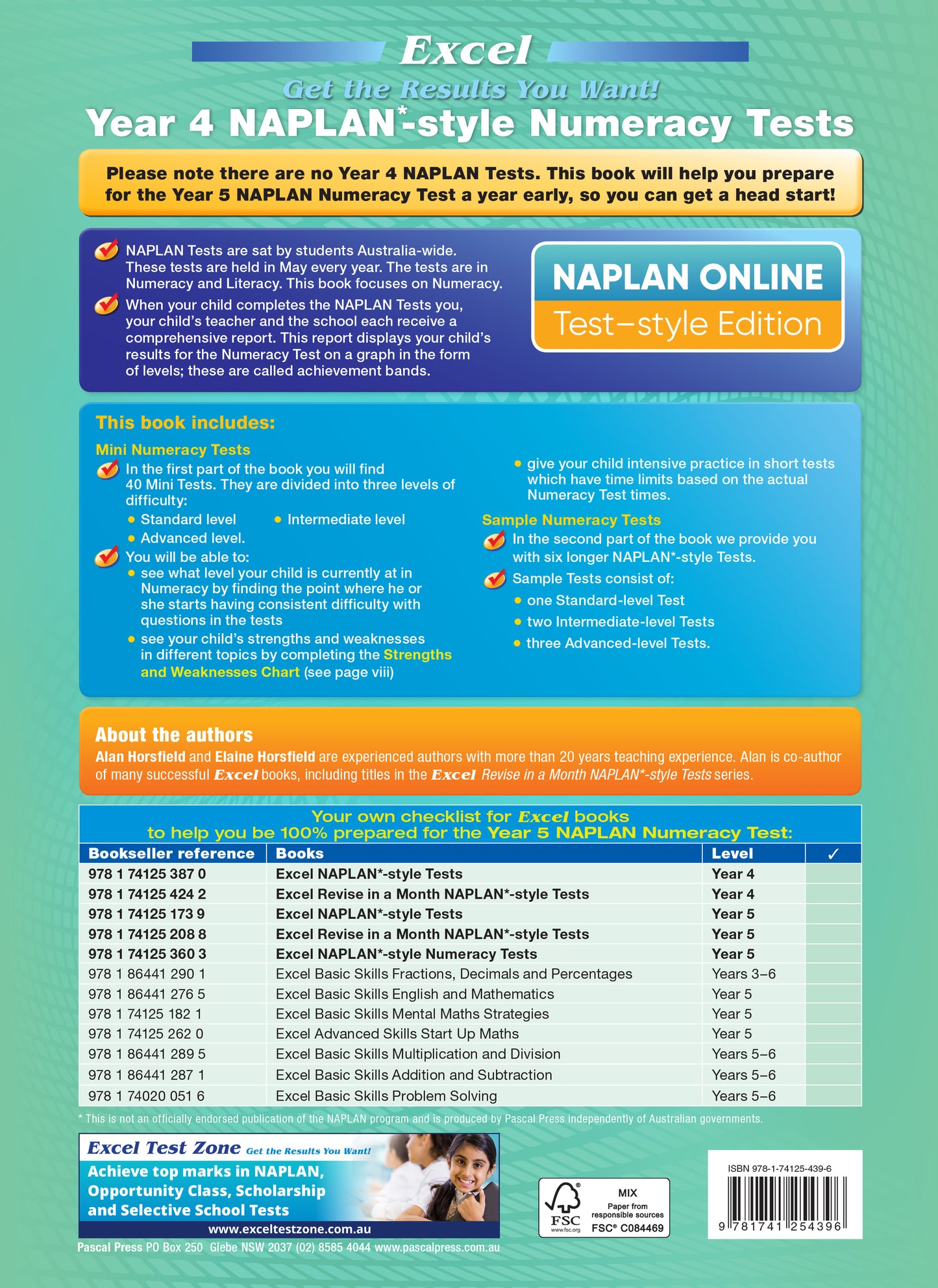 Excel Year 4 NAPLAN*-style Numeracy Tests