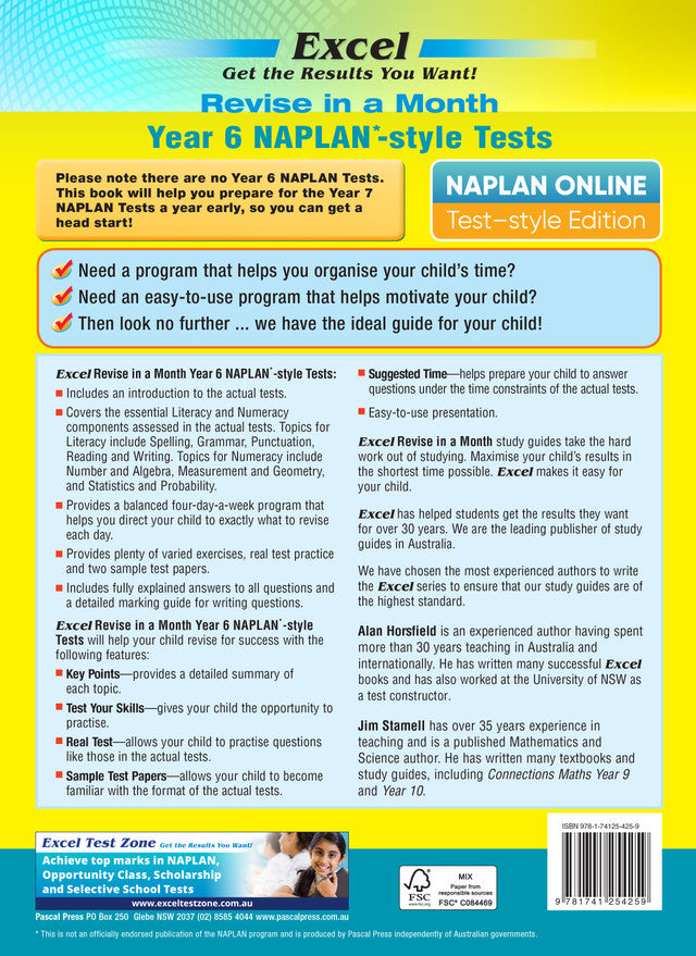 Excel Revise in a Month Year 6 NAPLAN*-style Tests