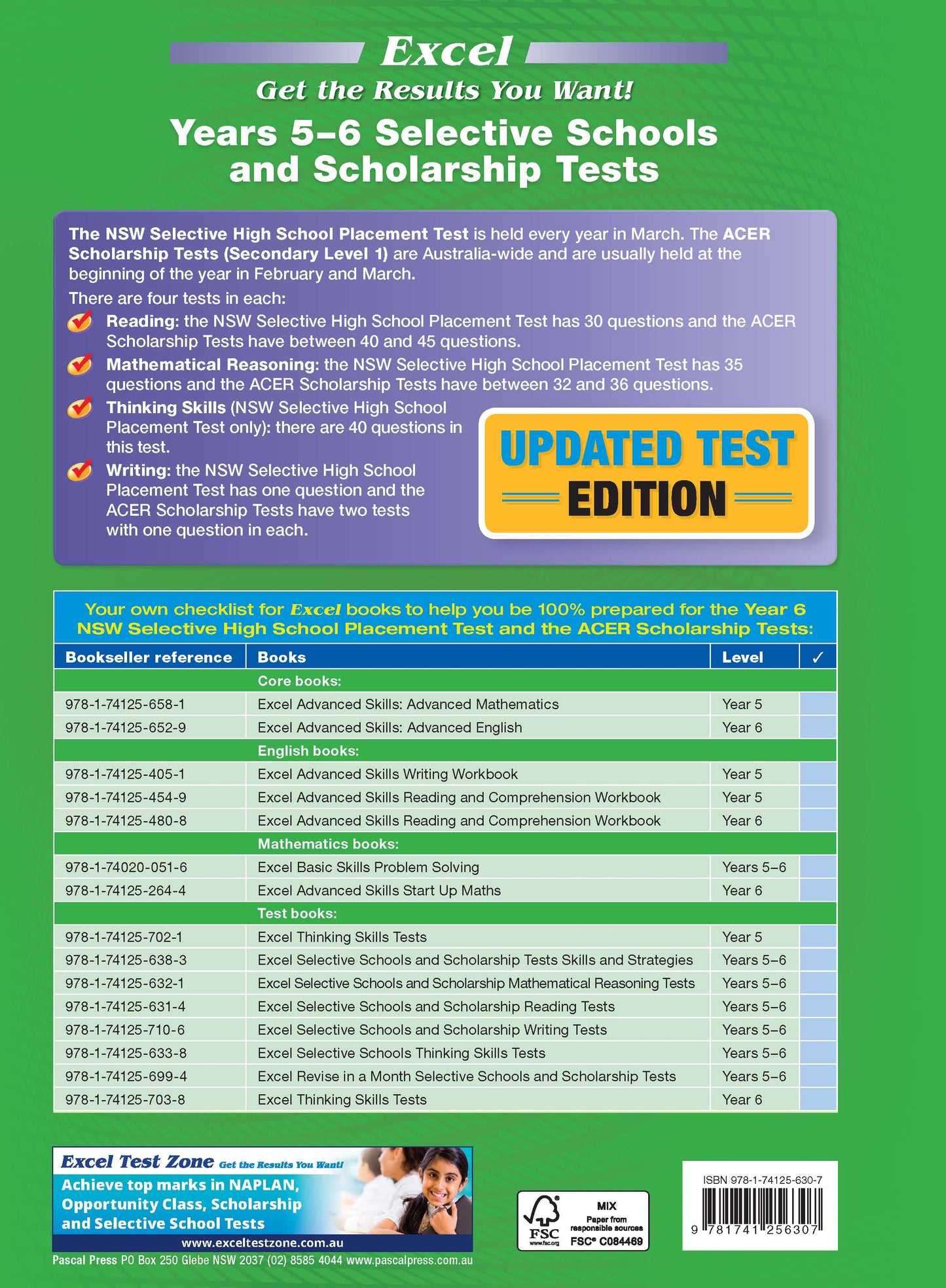 Excel Selective Schools and Scholarship Tests Years 5-6