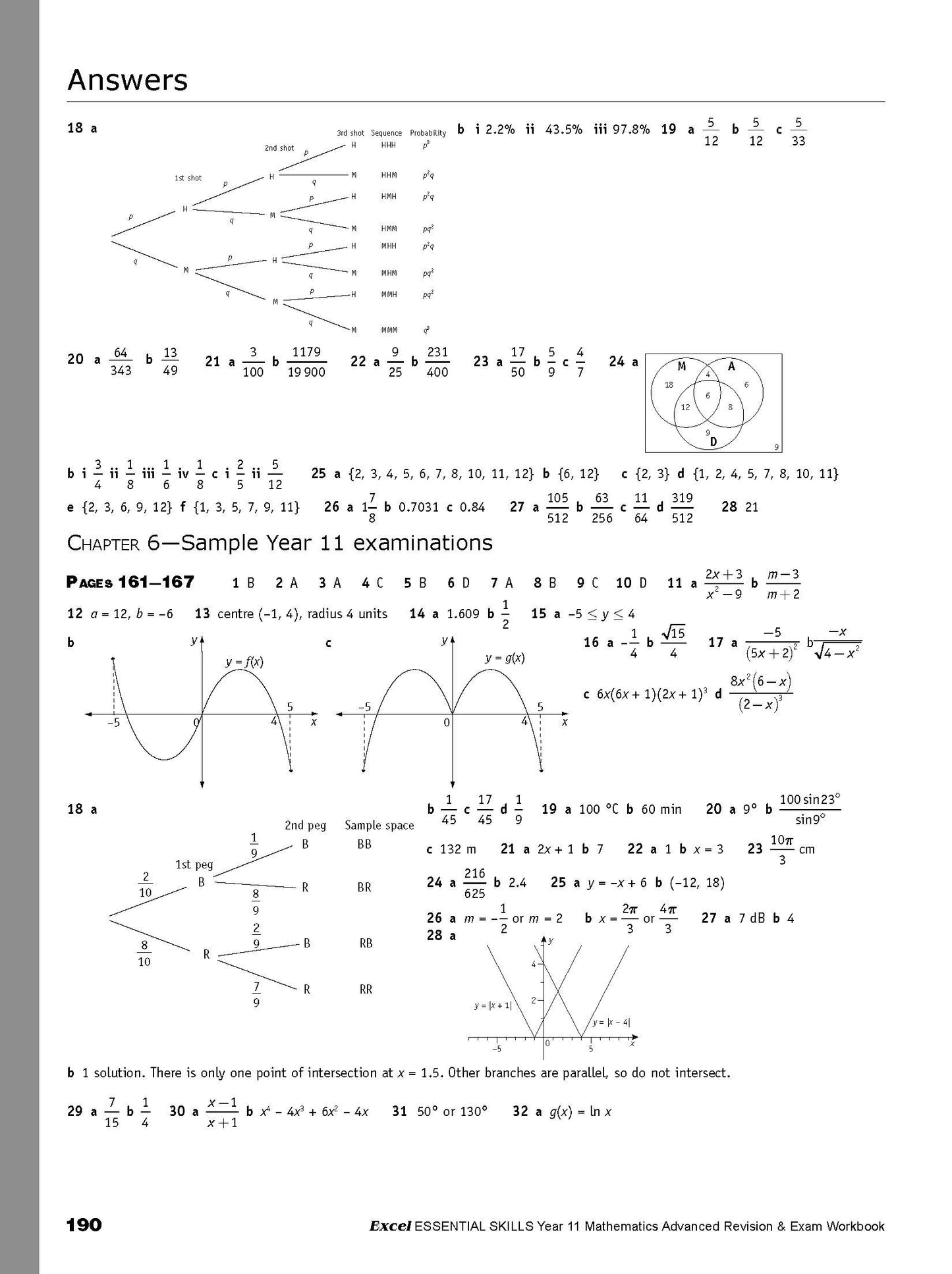Excel Essential Skills HSC Year 11 Mathematics Advanced Revision & Exam Workbook