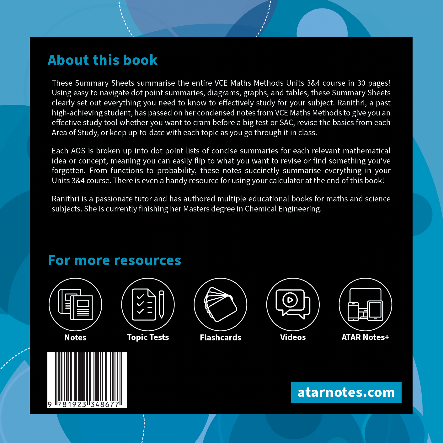 ATAR Notes VCE Maths Methods 3&4 Summary Sheets (2025-2027)