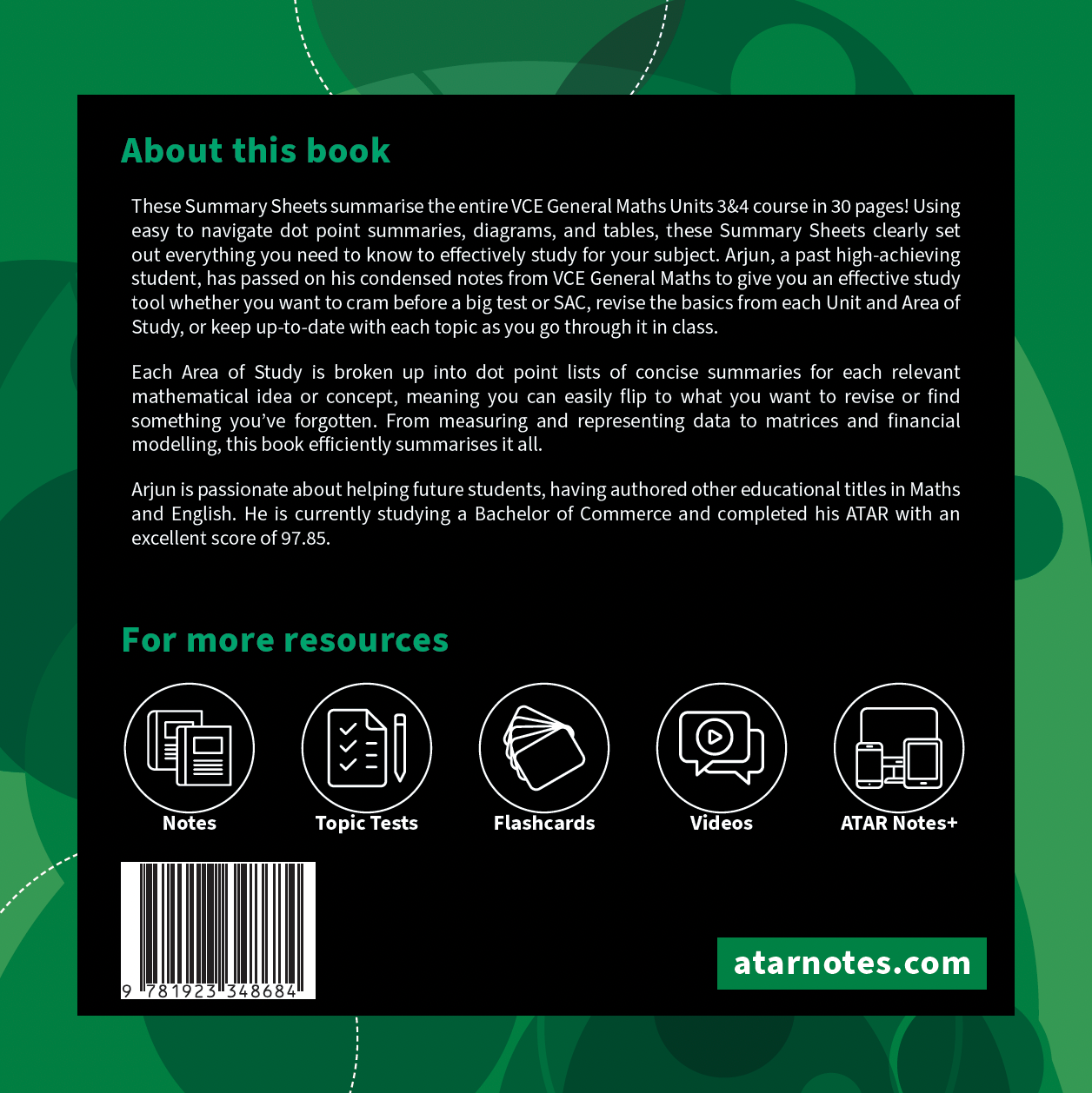ATAR Notes VCE General Maths 3&4 Summary Sheets (2025-2027)