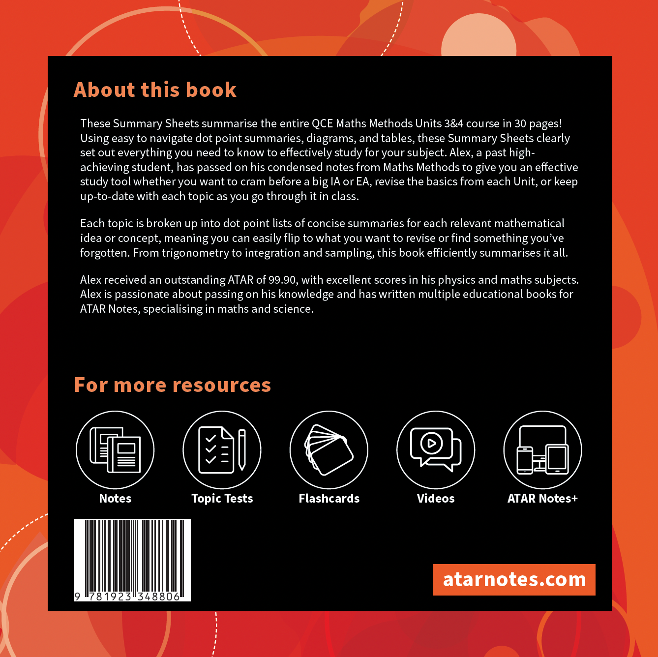 ATAR Notes QCE Maths Methods 3&4 Summary Sheets (2026-2028)