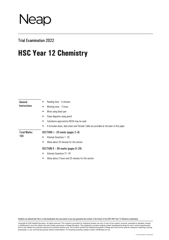 Top Marks HSC Year 12 Chemistry Bundle