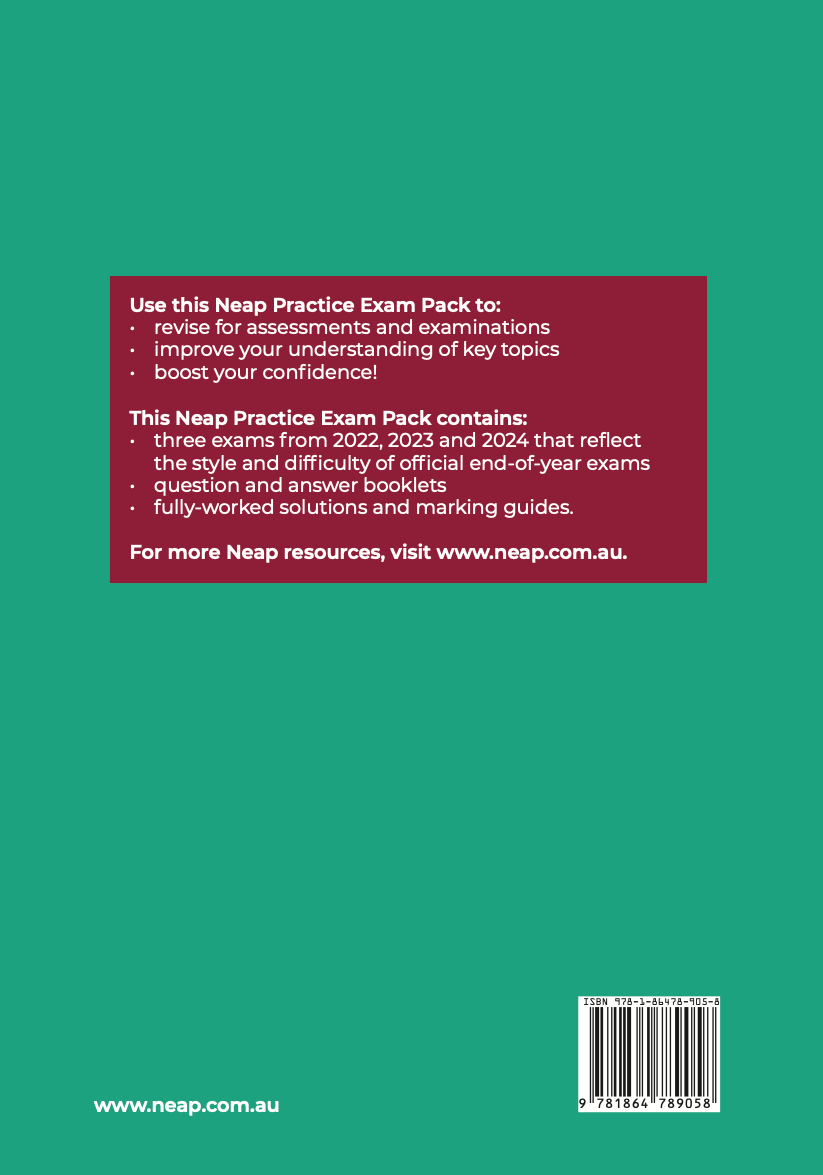 Neap Practice Exam Pack: QCE Mathematical Methods Units 3&4 (3 Exams)