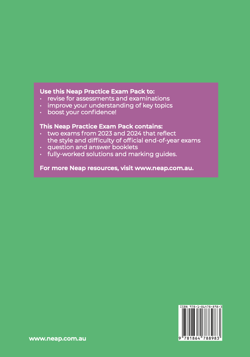 Neap Practice Exam Pack: VCE General Mathematics Units 1&2 (2 Exams)