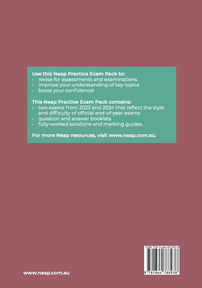 Neap Practice Exam Pack: VCE Specialist Mathematics Units 3&4 (2 Exams)
