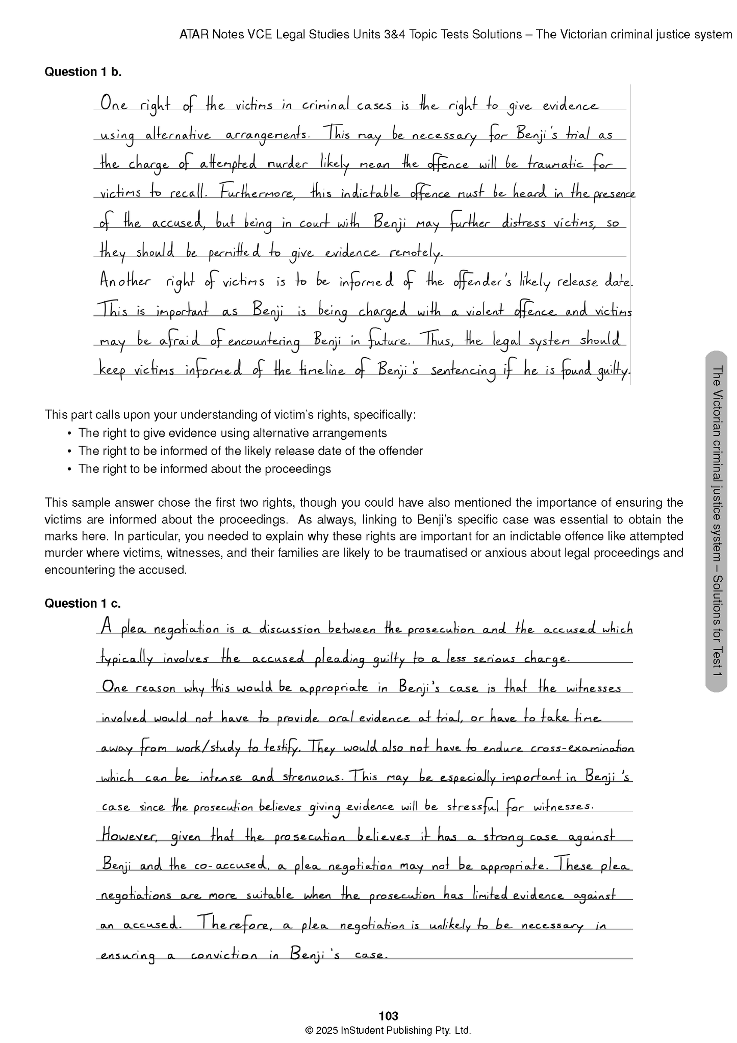 ATAR Notes VCE Legal Studies Units 3&4 Topic Tests (2026-2028)