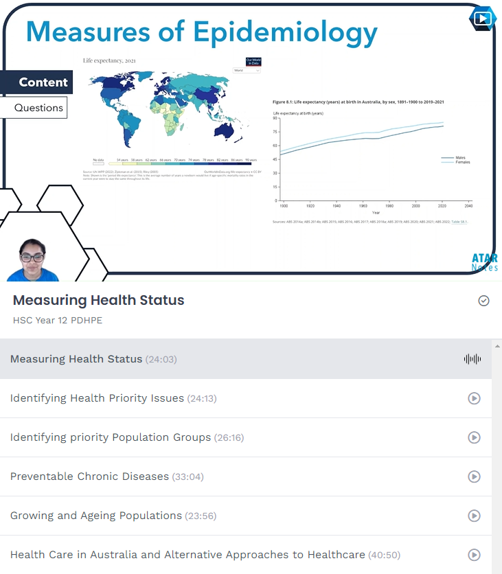 ATAR Notes Complete Course Videos: HSC Year 12 PDHPE