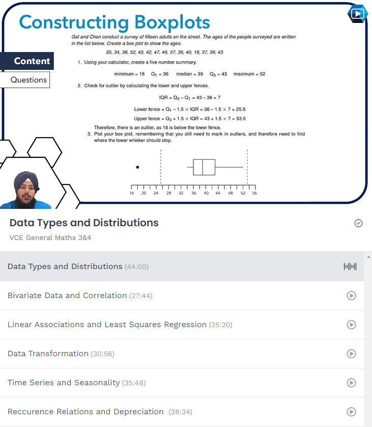 ATAR Notes Complete Course Videos: VCE General Maths 3&4