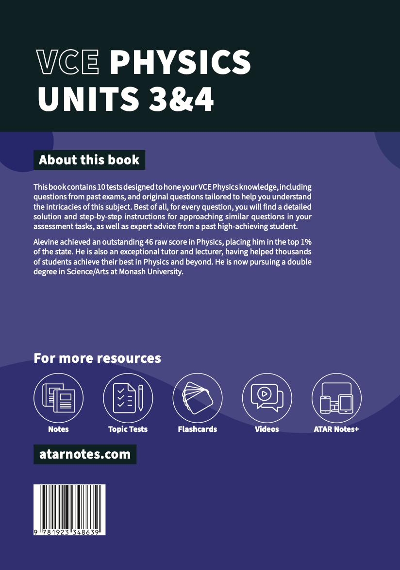 ATAR Notes VCE Physics 3&4 Topic Tests (2025-2027)