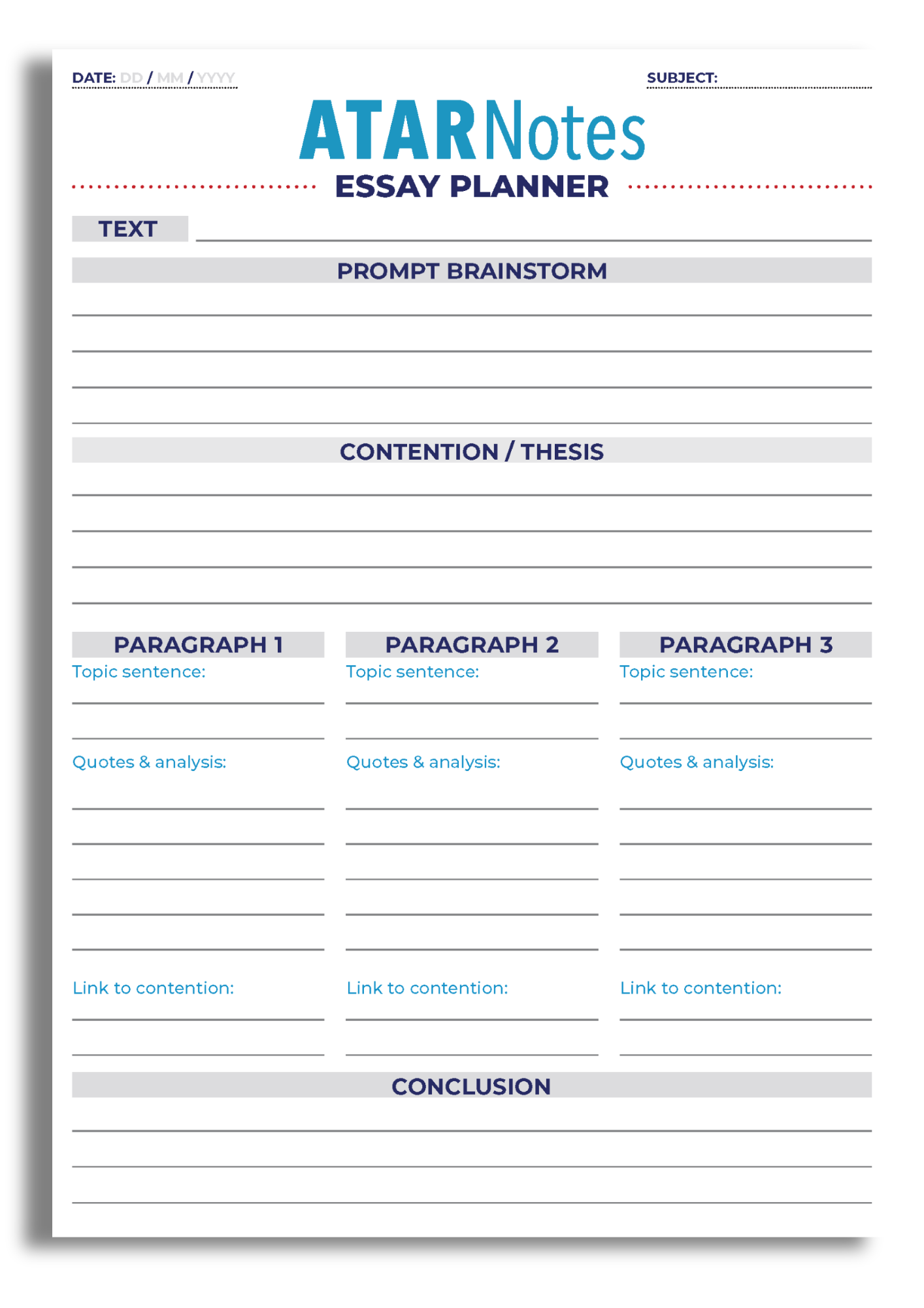 ATAR Notes Essay Planner