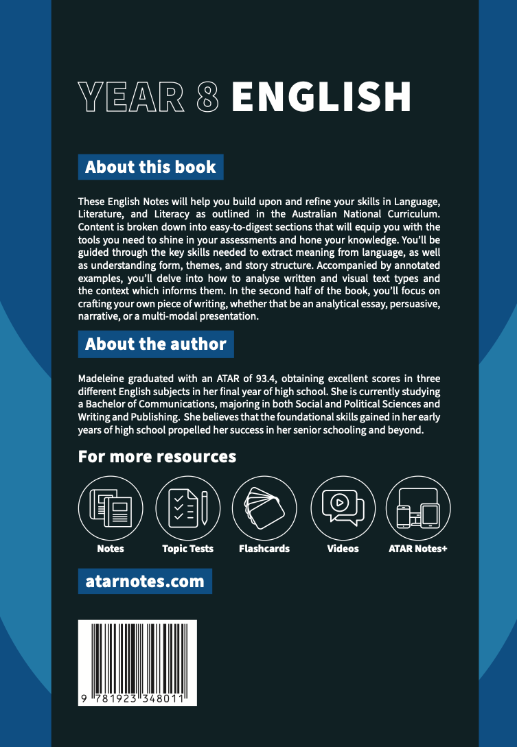 ATAR Notes Year 8 English Complete Course Notes (2025-2027)