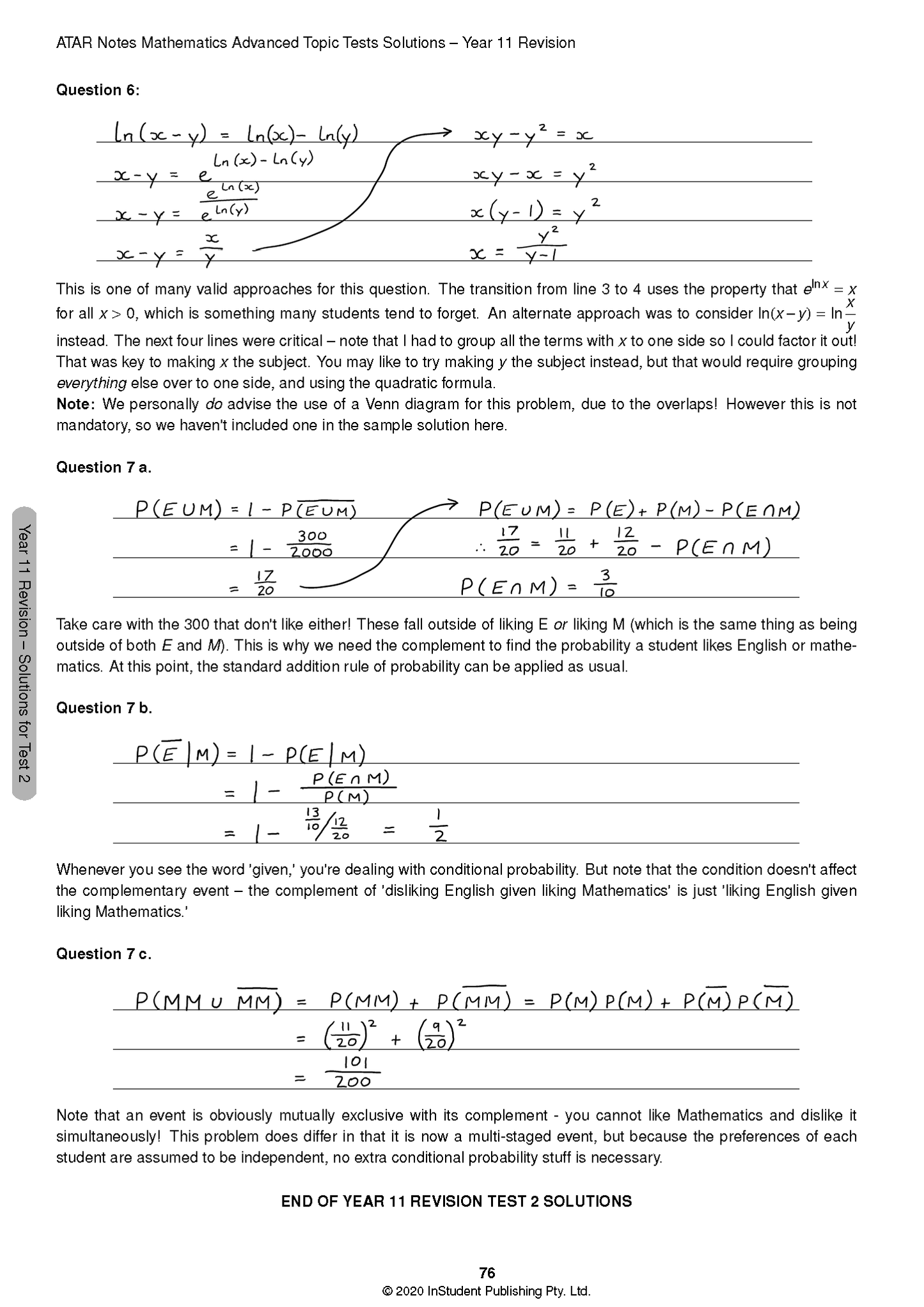 ATAR Notes HSC Year 12 Mathematics Advanced Topic Tests (2024-2026)