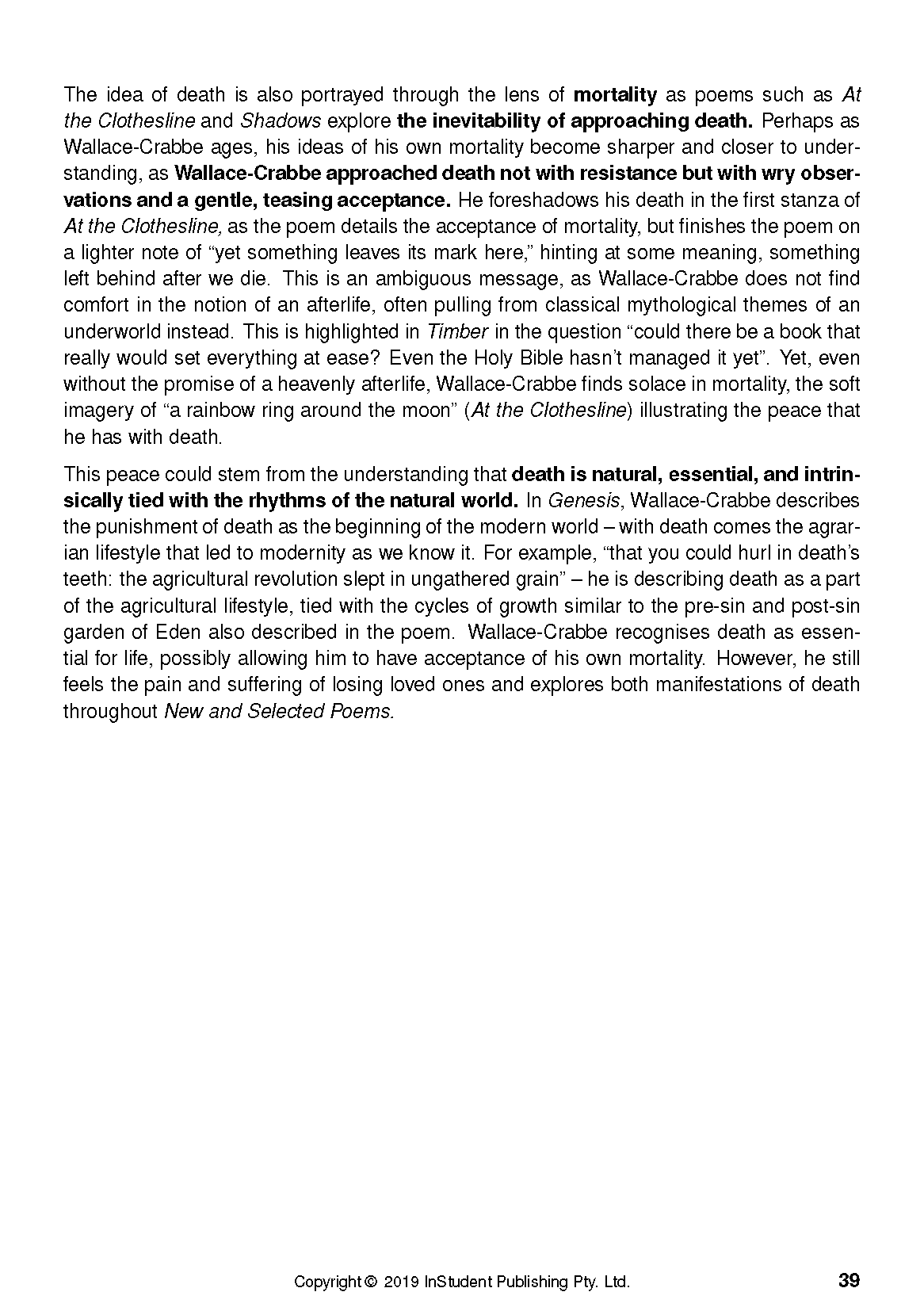 Text Guide: Selected Poems by Chris Wallace-Crabbe