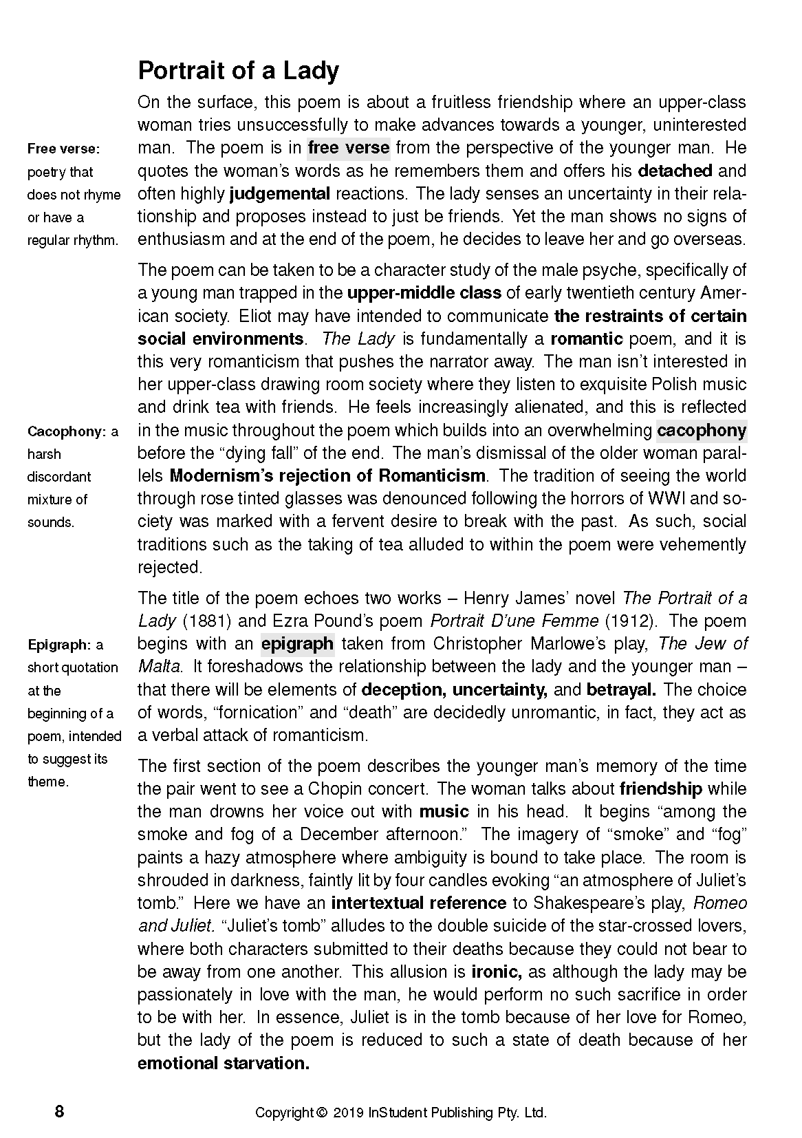 Text Guide: Selected Poems by T.S. Eliot