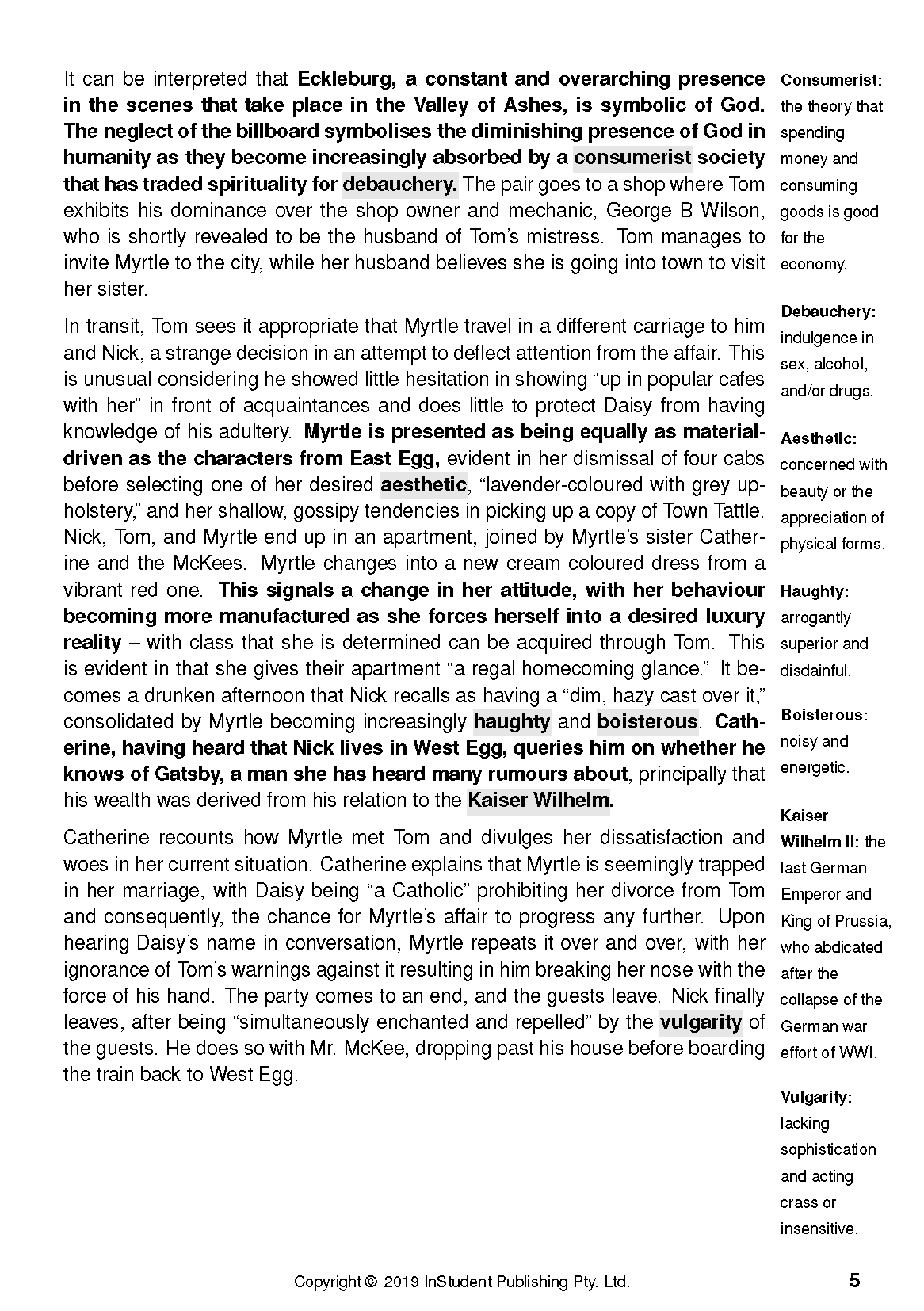 Text Guide: The Great Gatsby by F Scott Fitzgerald