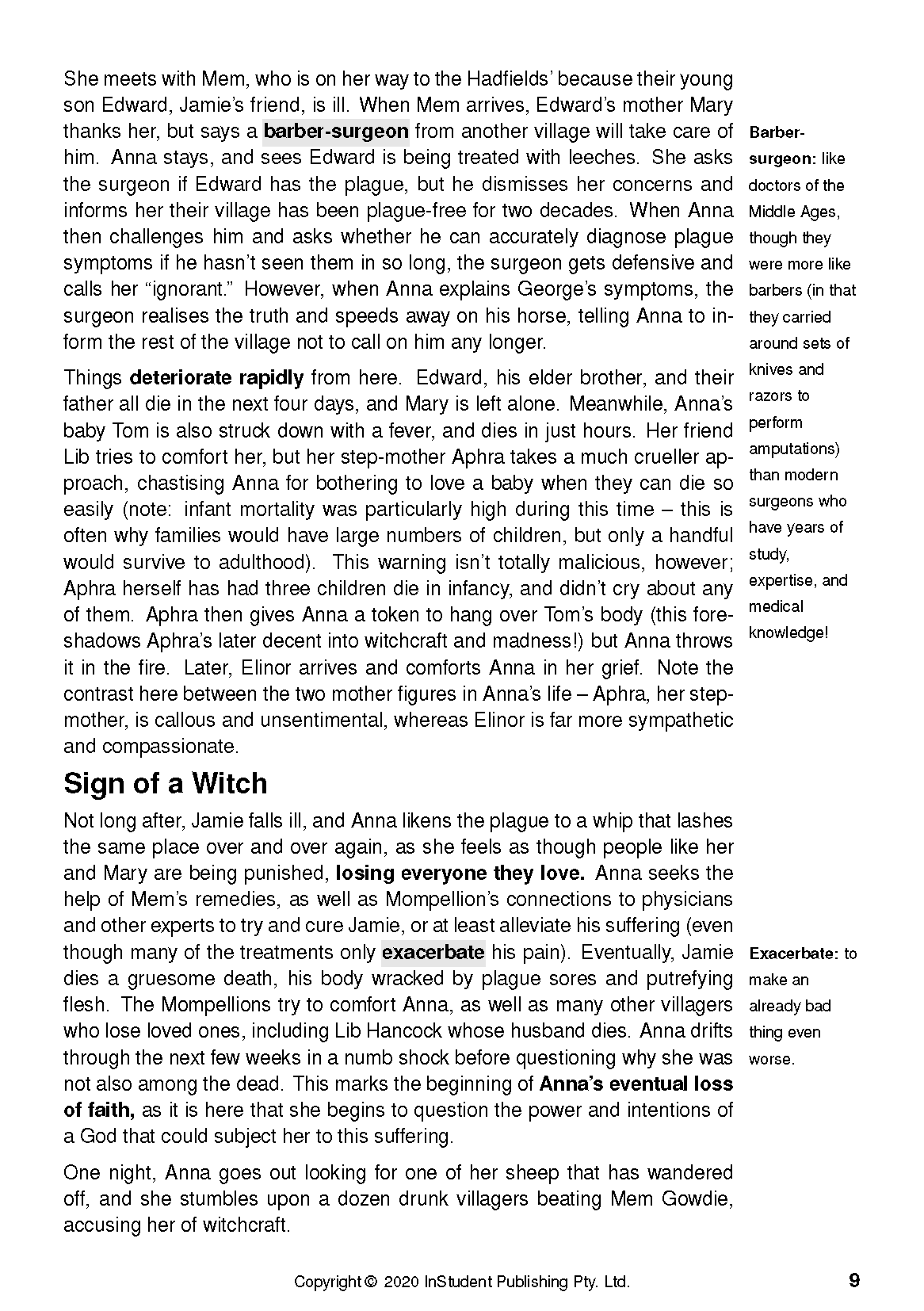 Text Guide: Year of Wonders by Geraldine Brooks