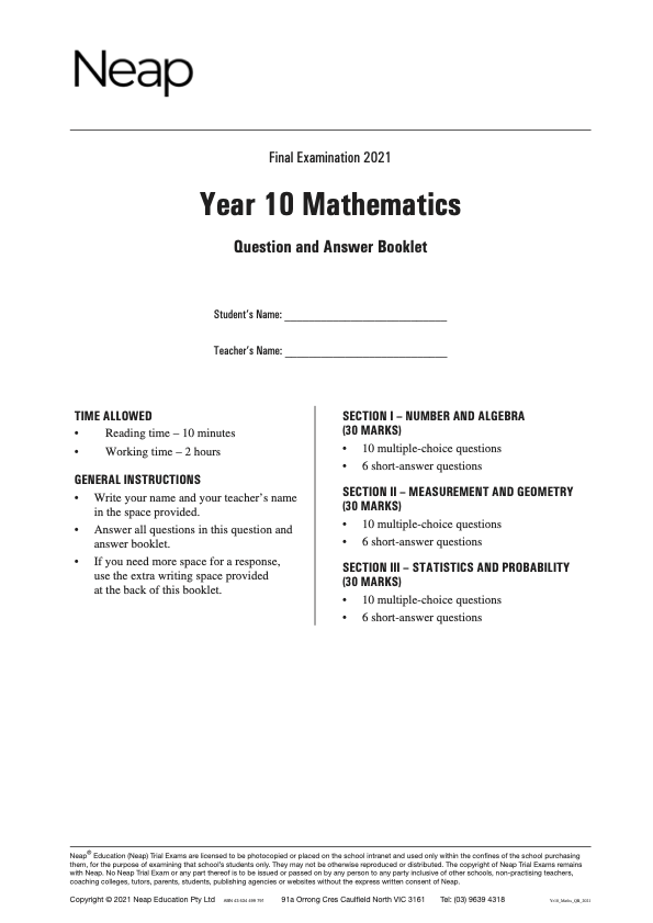 neap-trial-exam-2021-year-10-maths-atar-notes