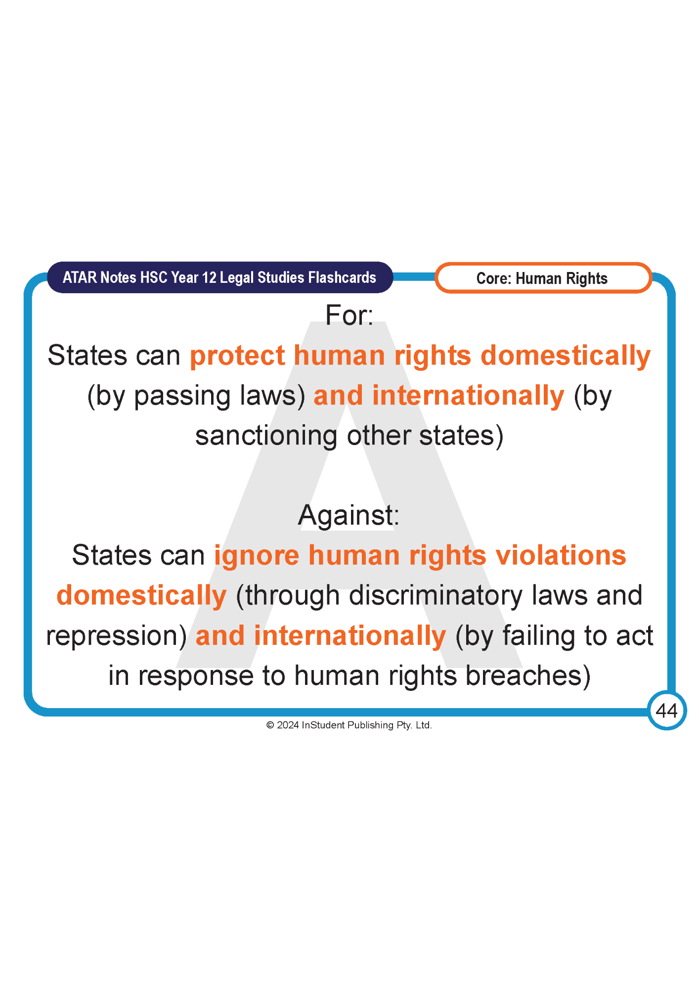 ATAR Notes Flashcards: HSC Year 12 Legal Studies