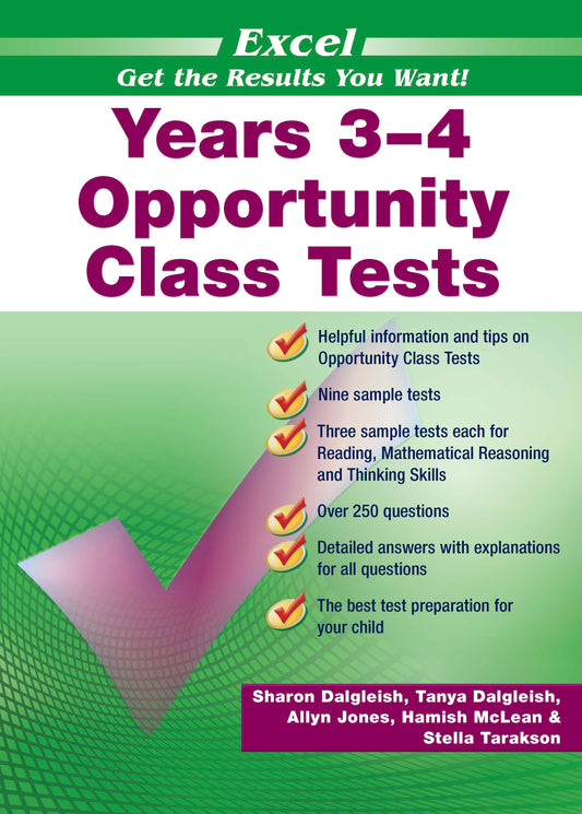 Excel Opportunity Class Tests Years 3-4