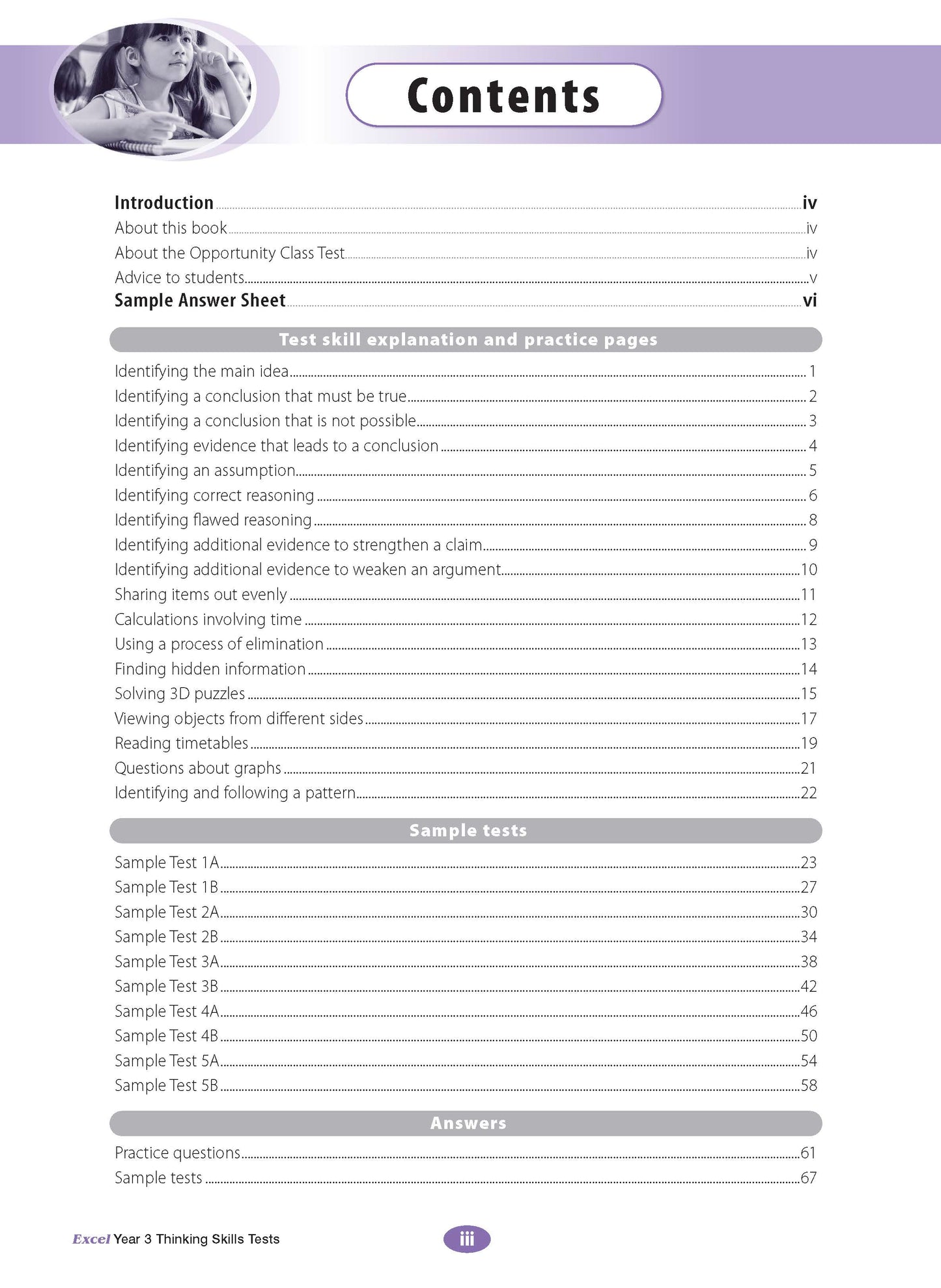 Excel Test Skills - Thinking Skills Tests Year 3