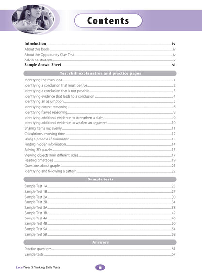 Excel Test Skills - Thinking Skills Tests Year 3