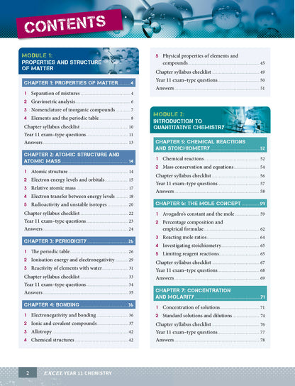 Excel HSC Year 11 Chemistry Study Guide