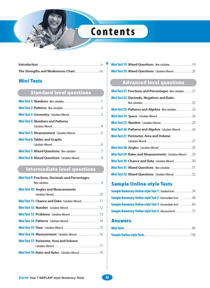 Excel Year 7 NAPLAN*-style Numeracy Tests