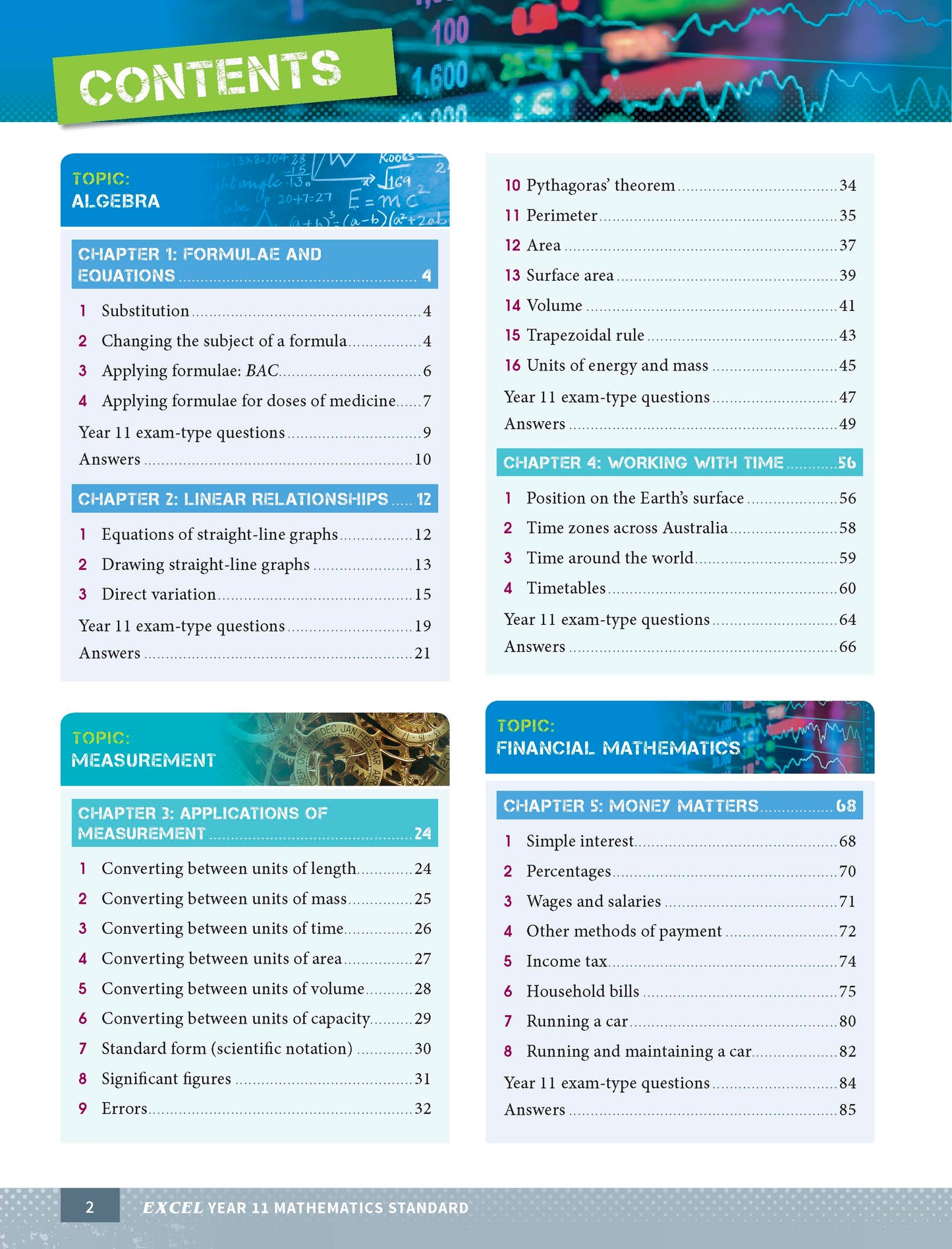 Excel HSC Year 11 Standard Mathematics Study Guide