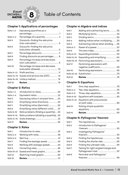 Excel Snowball - Maths Year 8