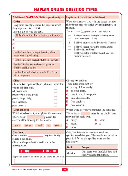 Excel Year 3 NAPLAN*-style Literacy Tests