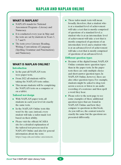 Excel Year 4 NAPLAN*-style Literacy Tests