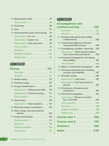 Excel Study Guide - Science Year 8