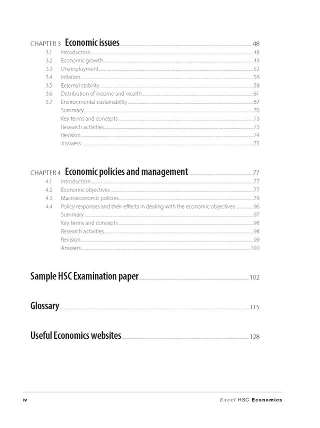 Excel HSC Year 12 Economics Study Guide with Study Cards