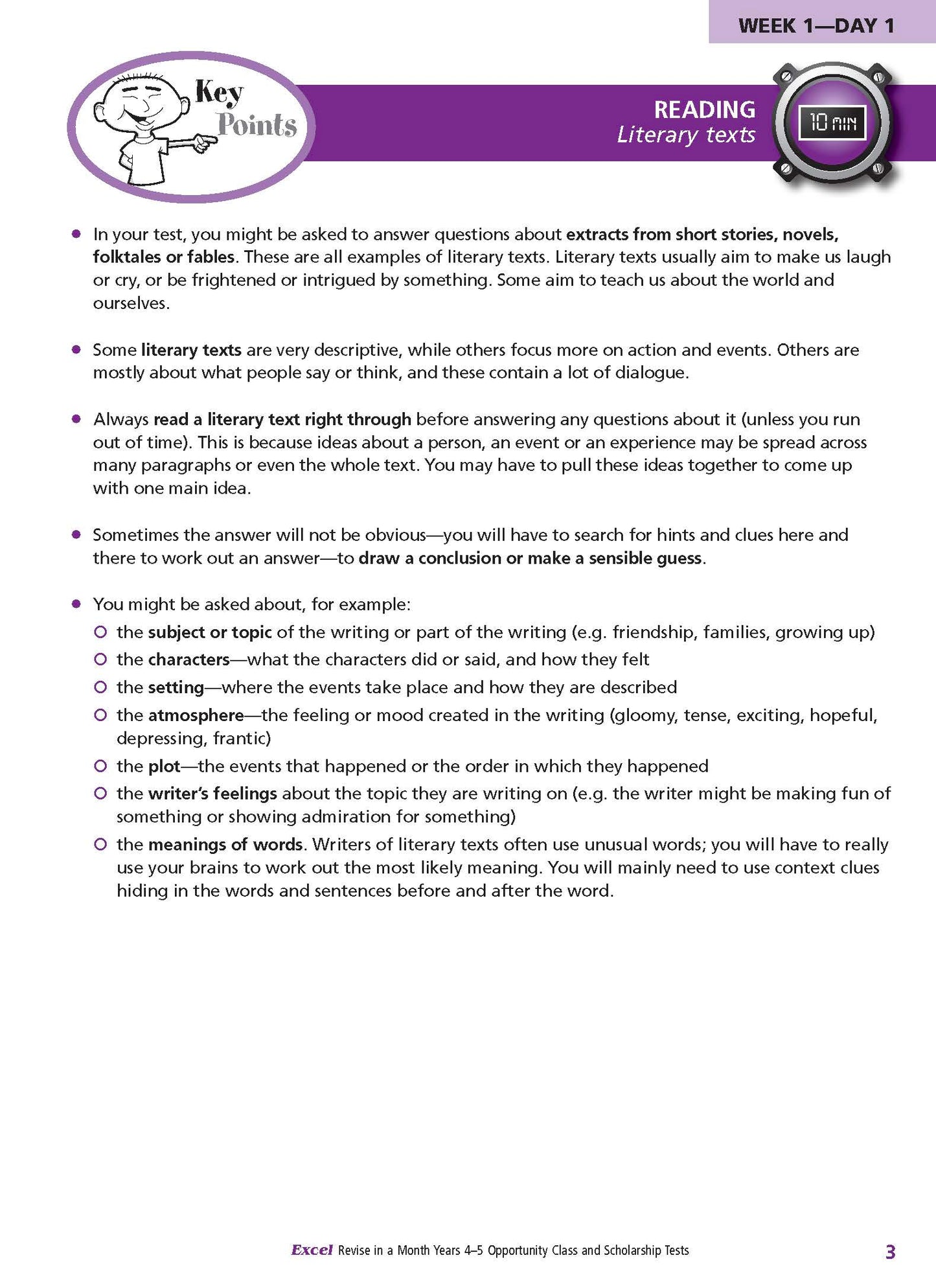 Excel Opportunity Class and Scholarship Tests Years 4-5