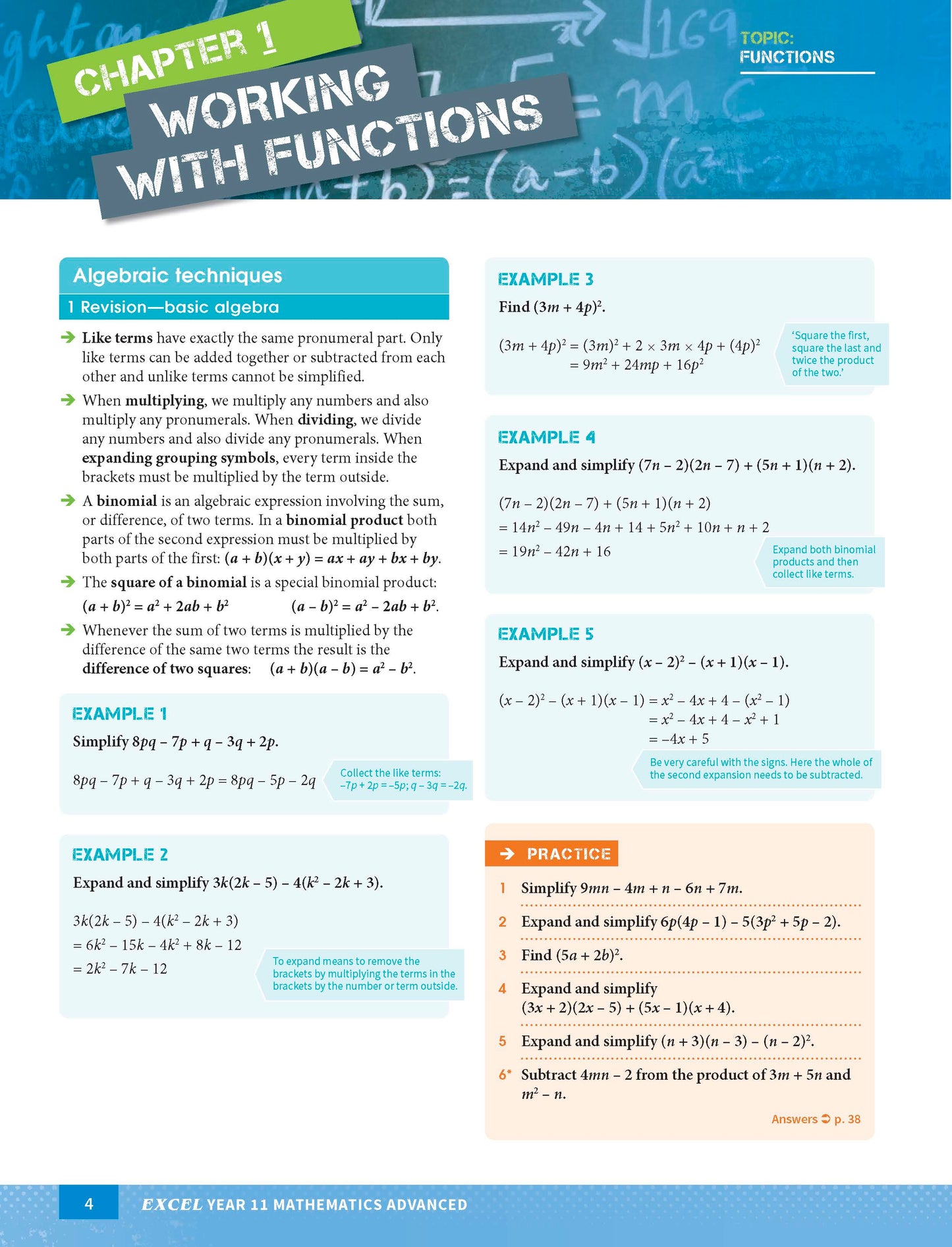Excel HSC Year 11 Mathematics Advanced Study Guide