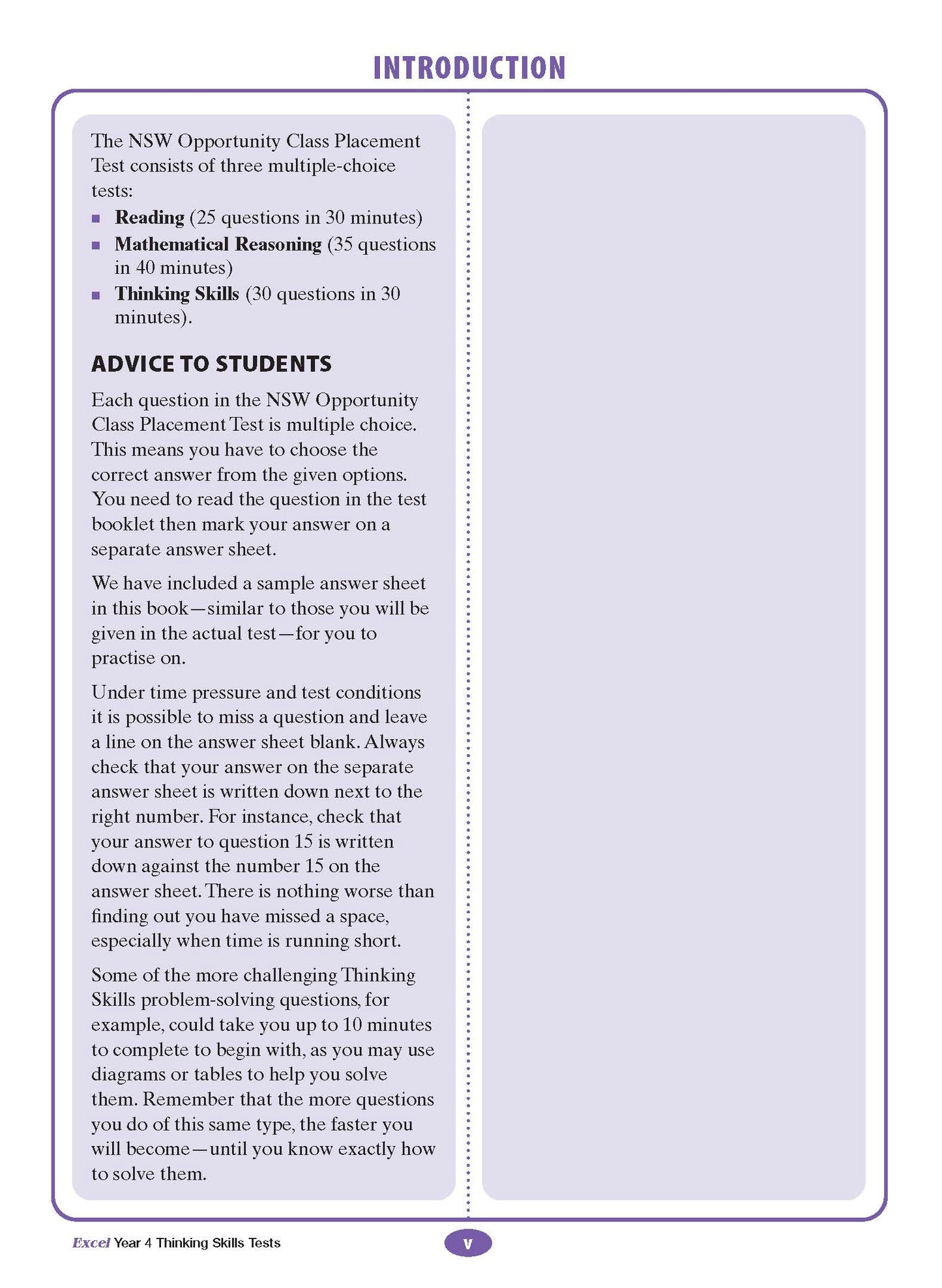 Excel Test Skills - Thinking Skills Tests Year 4