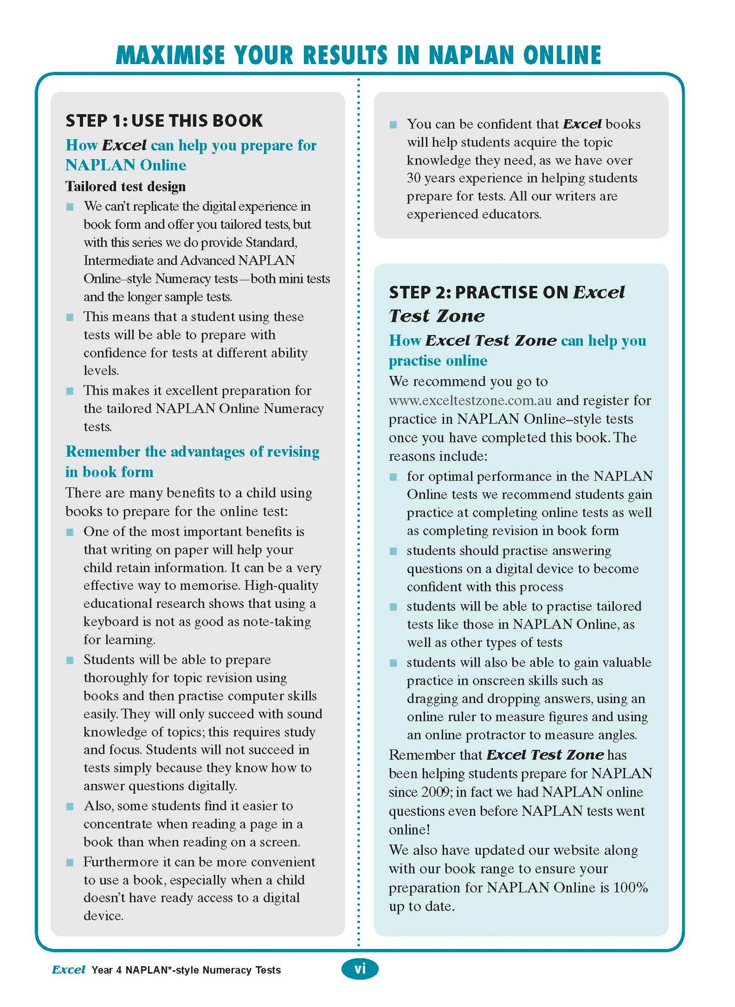 Excel Year 4 NAPLAN*-style Numeracy Tests