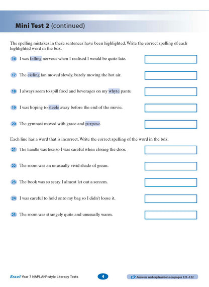 Excel Year 7 NAPLAN*-style Literacy Tests