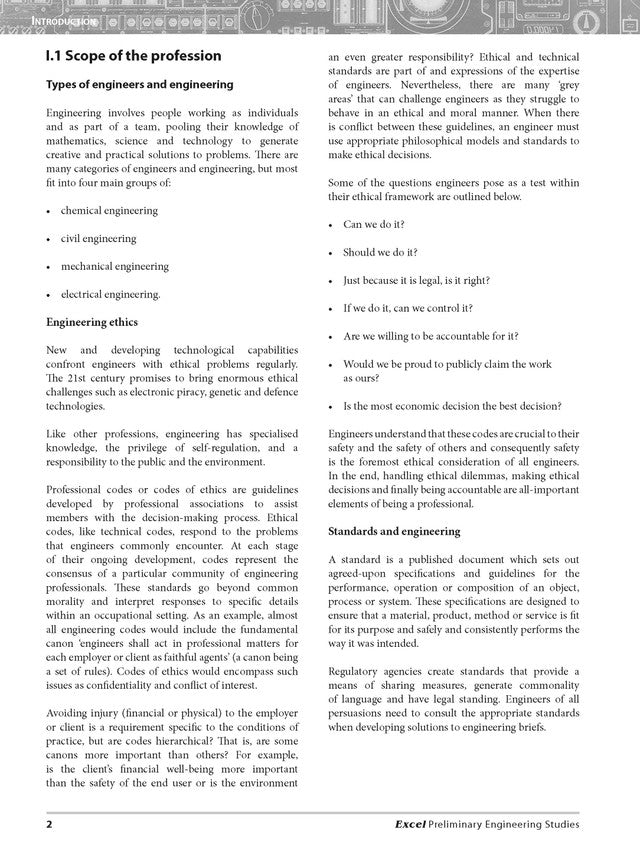 Excel HSC Year 11 Engineering Studies