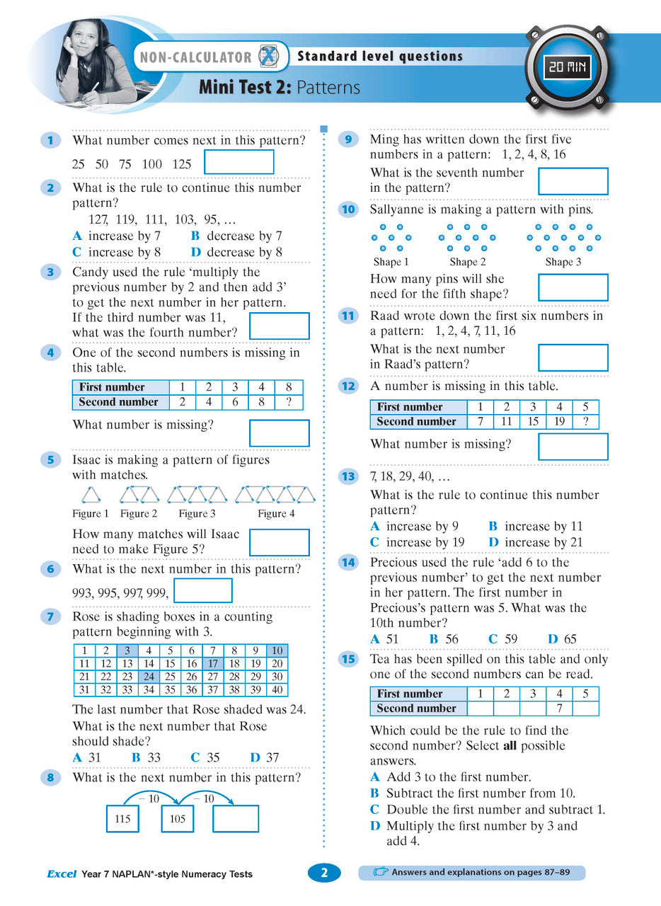 Excel Year 7 NAPLAN*-style Numeracy Tests