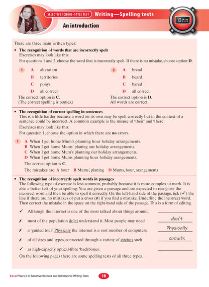 Excel Selective Schools and Scholarship Writing Tests Years 5-6