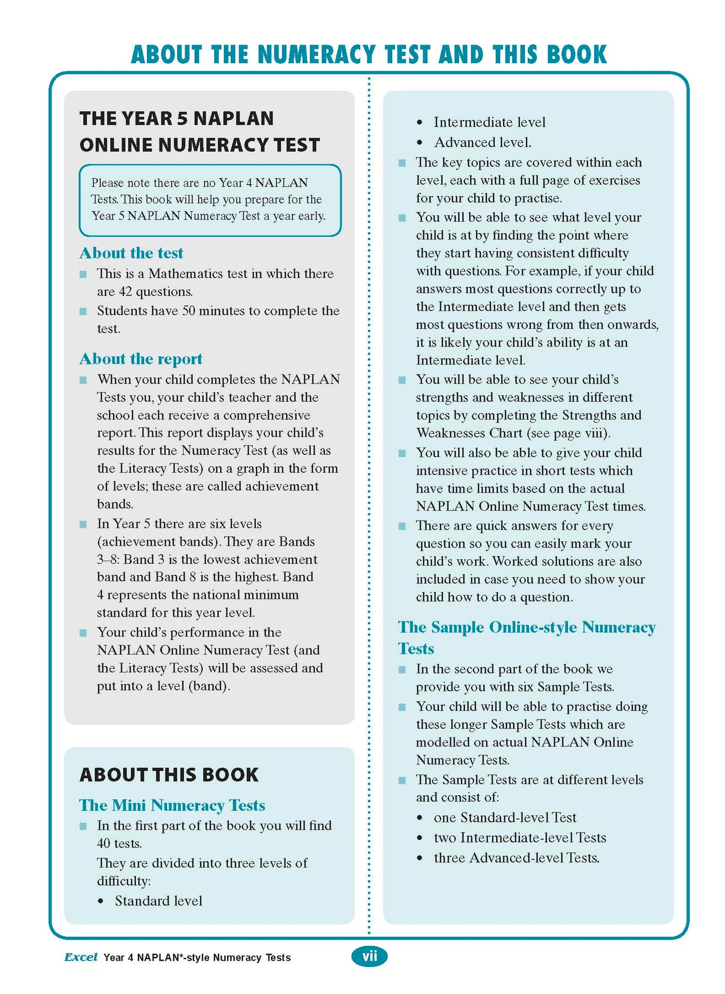 Excel Year 4 NAPLAN*-style Numeracy Tests