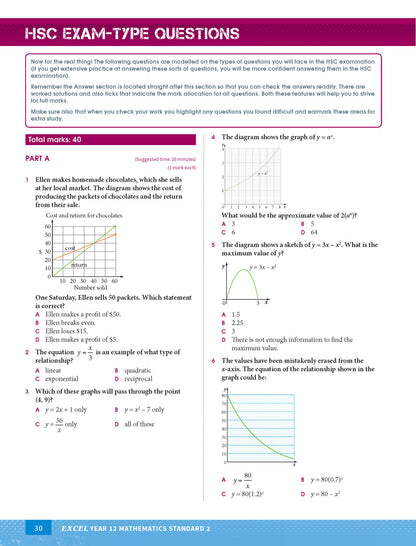 Excel HSC Year 12 Mathematics Standard 2 Study Guide