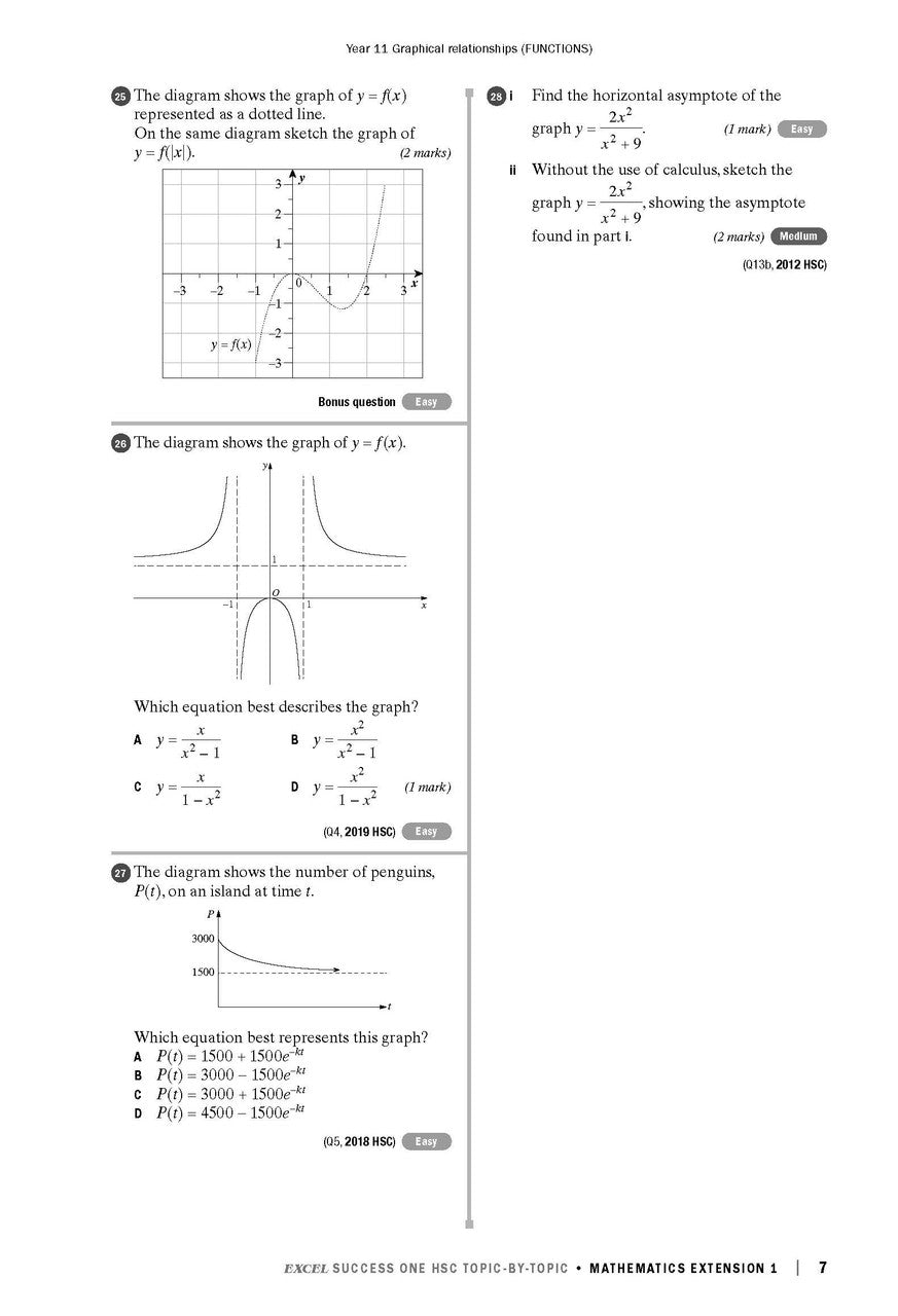 Excel Success One HSC Year 12 Mathematics Extension 1 (2023 Edition)