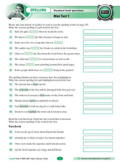 Excel Year 4 NAPLAN*-style Literacy Tests