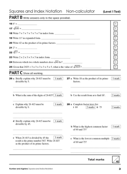 Excel Tests - Mathematics Practice Tests Year 7