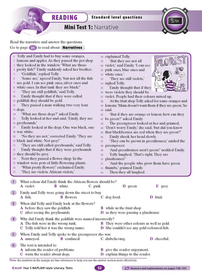Excel Year 5 NAPLAN*-style Literacy Tests